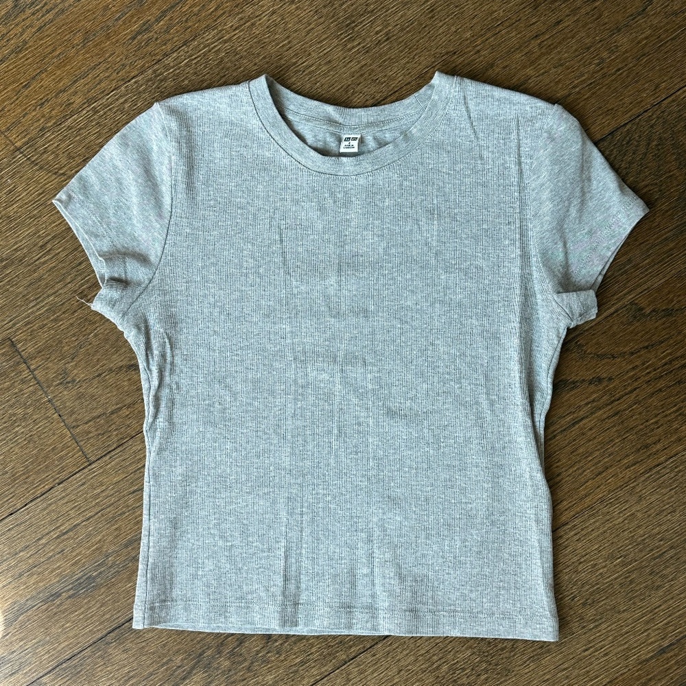 Grey Cropped Baby T-shirt